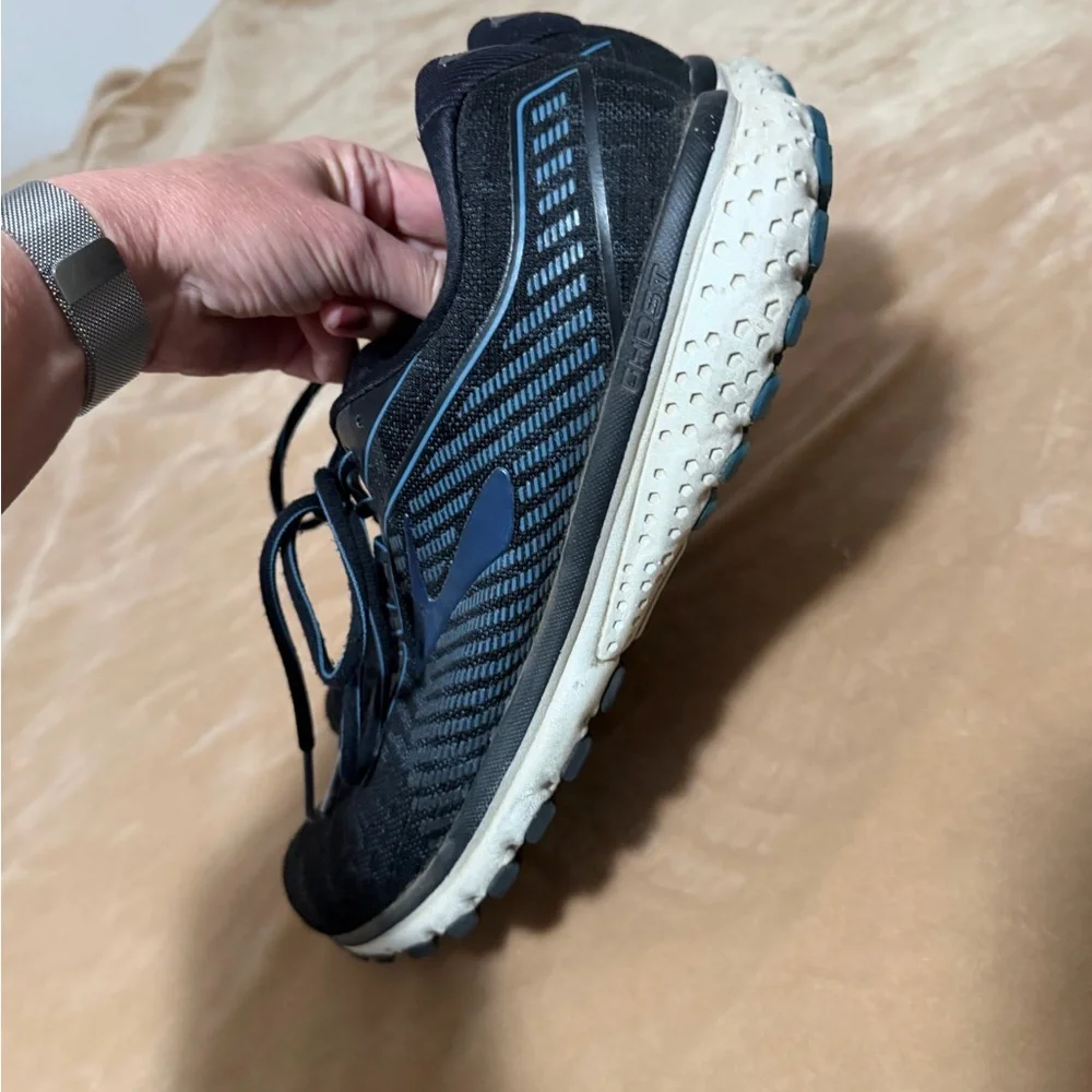 Brooks Ghost Black and Blue Men's Running Sneaker 12.5D US